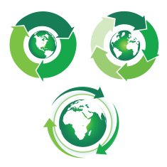 green globe with cycle arrows N2