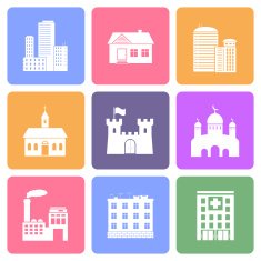 Building flat icons