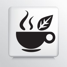 Square Icon With Herbal Tea And Leaf N2
