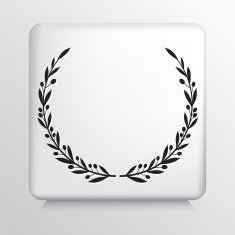 Square Icon With Olive Branches Wreath N4