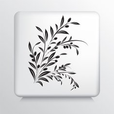Square Icon With Olive Branch N11