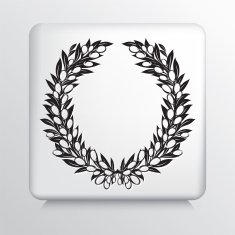 Square Icon With Olive Branches Wreath N6