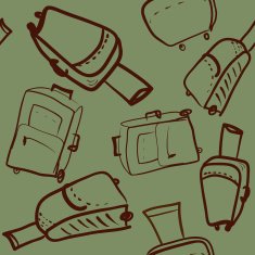 travel seamless pattern with suitcase's silhouette vector illustration N2