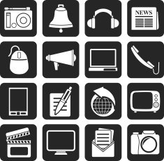 Silhouette Communication and media icons