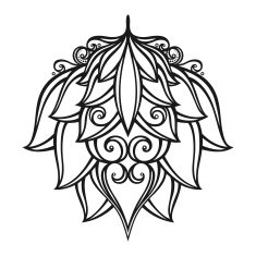 Beautiful Decorative Flower with Leaves (Vector) N35