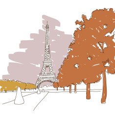 Paris city hand drawn vector illustration N5