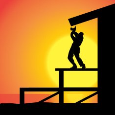 Vector silhouette of a man N1114