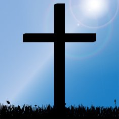 Vector silhouette of a cross N9