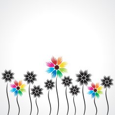 colorful hand flower plant stock vector N2