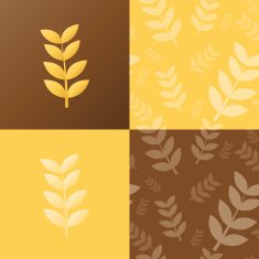 Wheat and seamless pattern