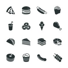 Fast Food Silhouette Icons N2