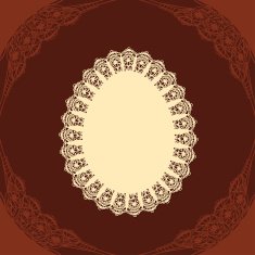 Egg doily with chocholate background