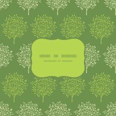 Green trees stripes seamless frame pattern background