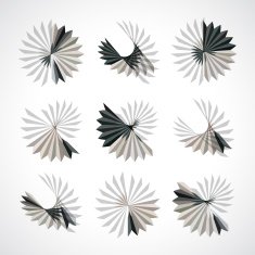 set of abstract radial style shape