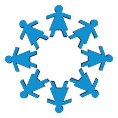 Women Paper Cutout Figures Circle