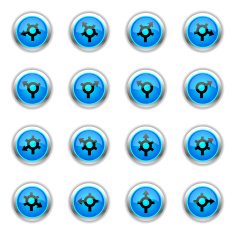 Blue Icons - GPS Roundabout Arrows N2