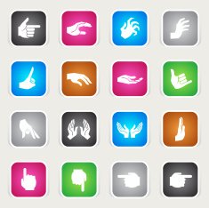 Multicolor Icons - Hands & Fingers