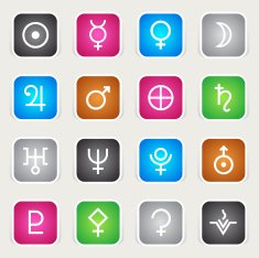 Multicolor Icons - Astrology Symbols