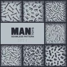 Seven men's seamless pattern