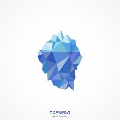 One Iceberg on water Vector illustration