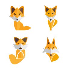 Fox abstract isolated on a white background vector illustration N4