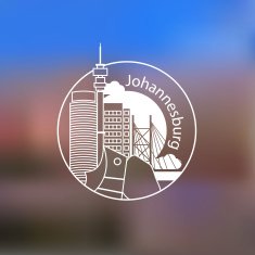 Linear round icon of Johannesburg South Africa
