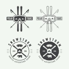 Vintage arctic mountaineering logos badges emblems and design N2
