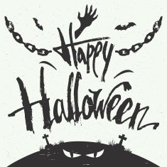 Happy Halloween hand drawn typography N2