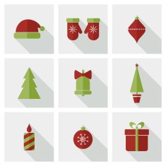 Flat Christmas icons N4