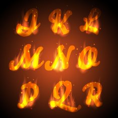 Fire alphabet Vector N3