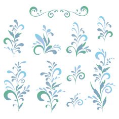 Abstract floral patterns silhouettes N3