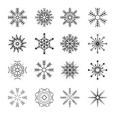 Snowflakes icons set Vector
