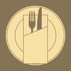 Knife fork plate and napkin N2