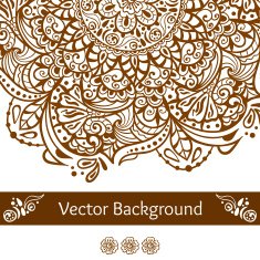 Ethnic Background with Henna Indian Ornament