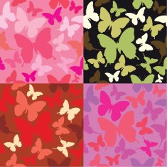 Seamless abstract backgrounds with butterflies silhouettes