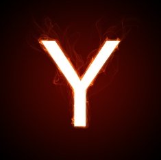 Fiery font - letter Y