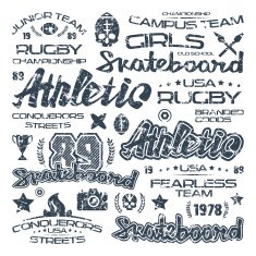 Athletic elements with shabby texture