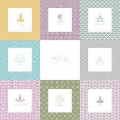 Set of logos and patterns for a yoga studio N2