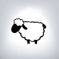 black silhouette of sheep N12