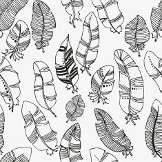 Vector seamless pattern of feathers on a white background N3