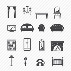 Furniture icons set N6