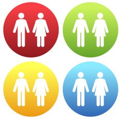 Woman and man icons N12