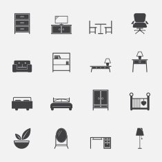 Furniture icons set N7