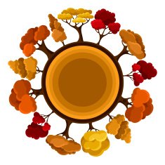 Autumn background design with abstract stylized trees N7