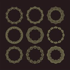 Vector geometric frame in mono line style N2
