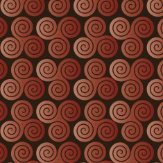 Triple celtic spiral ornament pattern in Chocolate colors