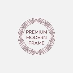 Vector geometric frame in mono line style Monogram design element N57