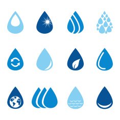 Set of vector water drops