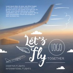 Let's fly typographic airline poster