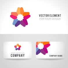 Abstract bright colorful logotype on white background Vector N2